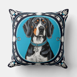 🐶 Cute Puppy Collar Playful Dog Cartoon Pet Lover Cushion
