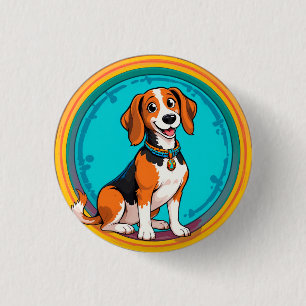 Cute Puppy colourful cartoon style design 3 Cm Round Badge