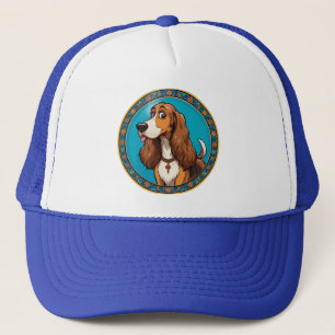 Cute Puppy colourful cartoon style design Trucker Hat