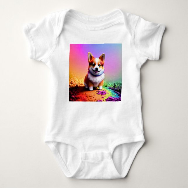 Cute Puppy Corgi Dog-36475 Baby Bodysuit (Front)