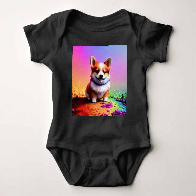 Cute Puppy Corgi Dog-36475 Baby Bodysuit (Front)