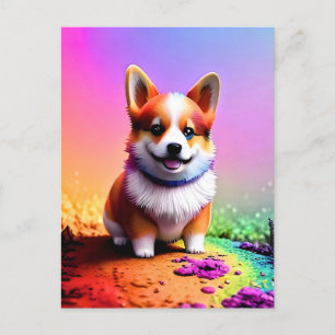 Cute Puppy Corgi Dog-36475 Holiday Postcard