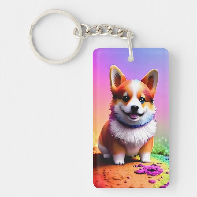 Cute Puppy Corgi Dog-36475 Key Ring (Front)