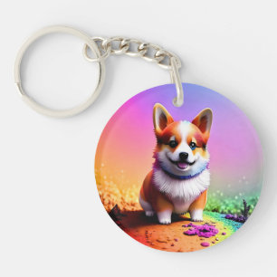 Cute Puppy Corgi Dog-36475 Key Ring