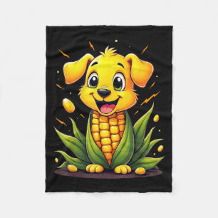 Cute Puppy Corn Dog Farmer Corndog Halloween Fleece Blanket