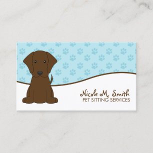 Cute Puppy Custom Pet Care Business Card