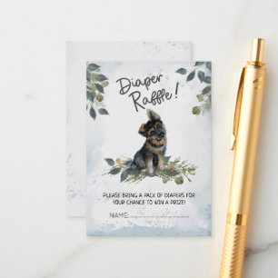 Cute Puppy Diaper Raffle Tickets Enclosure Card