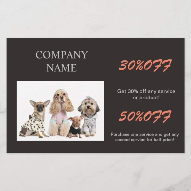 cute puppy dog animal pet SPA veterinarian Flyer (Front)