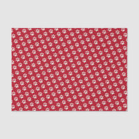 Cute Puppy Dog Animal Red White Paw Print Pattern