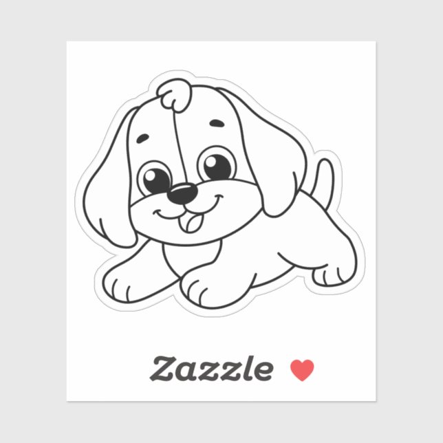 Cute Puppy Dog Black and White (Sheet)