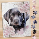Cute Puppy Dog Black Labrador Retriever Jigsaw Puzzle<br><div class="desc">Enjoy a relaxing afternoon with this cute black labrador puppy! This labrador retriever puzzle will be fun to make and give hours of relaxing enjoyment!</div>