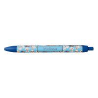 Cute Puppy Dog Blue Pattern Pen