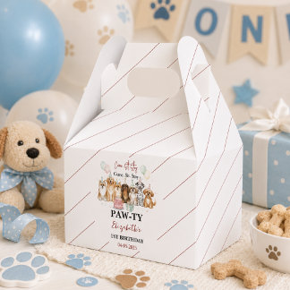 Cute Puppy Dog Boy 1st Birthday | Pawty Time First Favour Box