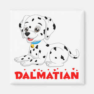 Cute Puppy Dog Cartoon Fire Dog Funny Dalmatian Magnet