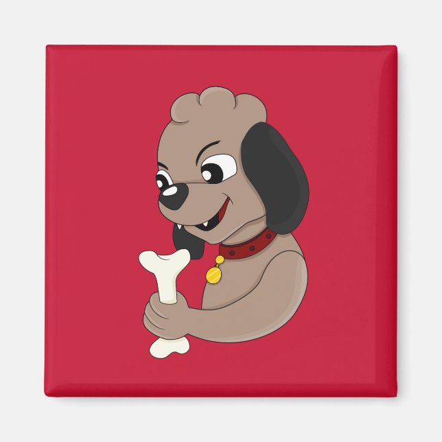 Cute puppy dog cartoon magnet (Front)
