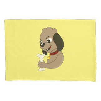 Cute puppy dog cartoon pillow case
