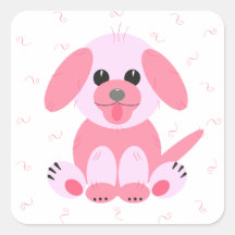 Cute Puppy Dog Cartoon Pink