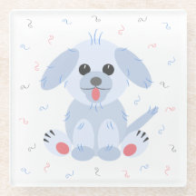 Cute Puppy Dog Cartoon Simple Pink Pastel Grey