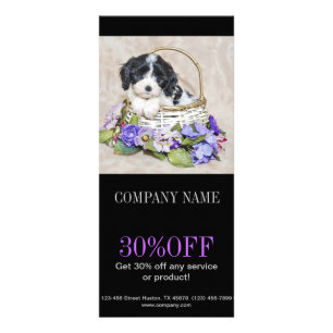 Cute puppy dog daycare pet sitter pet groomer rack card