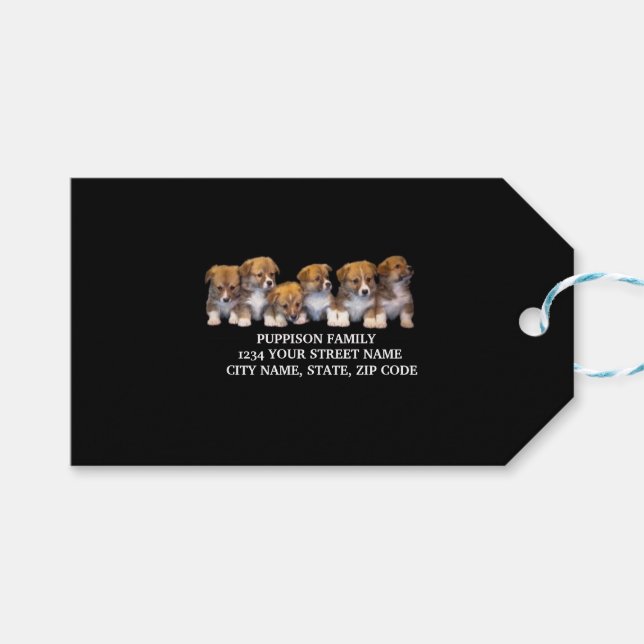 Cute Puppy Dog Gift Tag (Front (Horizontal))