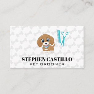 Cute Puppy Dog   Grooming Tools Business Card