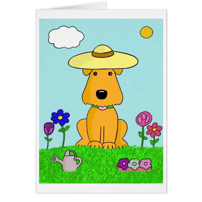 Cute Puppy Dog in the Garden Card (Front)