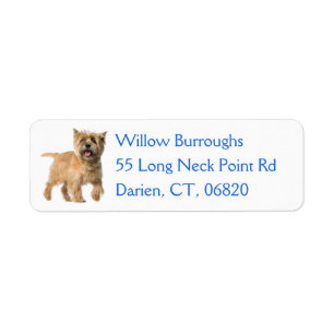 Cute Puppy Dog Lover Cairn Terrier Label Return Address Label
