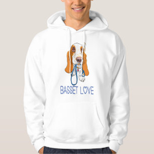 Cute Puppy Dog Lover Gift Cartoon Basset Hound Hoodie