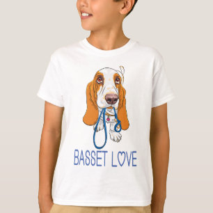 Cute Puppy Dog Lover Gift Cartoon Basset Hound T-Shirt