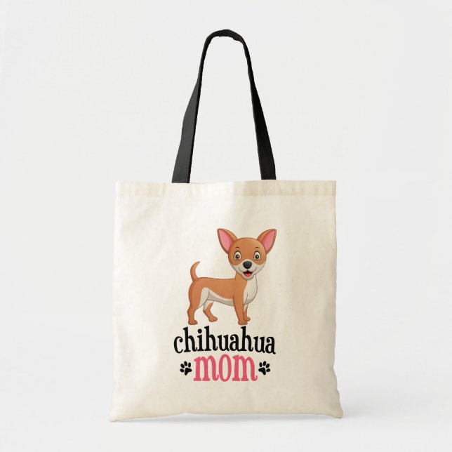 Cute Puppy Dog Lover Gift Funny Cartoon Chihuahua Tote Bag (Front)