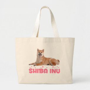 Cute Puppy Dog Lover Gift Shiba Inu Large Tote Bag