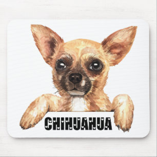 Cute Puppy Dog Lover Gift Watercolor Chihuahua Mo Mouse Pad