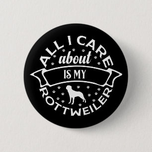 Cute Puppy Dog Lover Pink Love My Rottweiler 6 Cm Round Badge