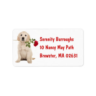 Cute Puppy Dog Lovers Golden Retriever Label