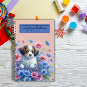 Cute Puppy Dog Meadow Back To School Notes Notebook