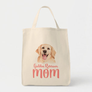 Cute Puppy Dog Mom Watercolor Golden Retriever Tote Bag
