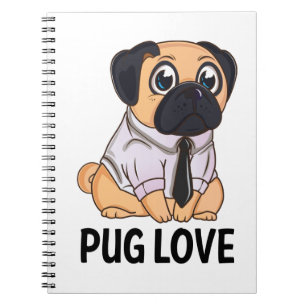 Cute Puppy Dog Mum Gift Funny Cartoon Pug Noteboo Notebook