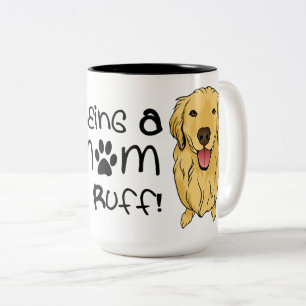 Cute Puppy Dog Mum Gift Golden Retriever Two-Tone Coffee Mug