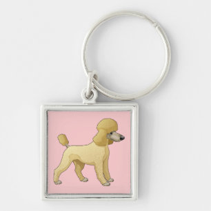 Cute Puppy Dog Mum Gift Pink Apricot Poodle Key Ring