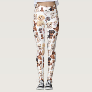 Cute Puppy Dog Pattern Leggings