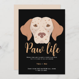 Cute puppy dog paw life party invitation