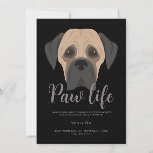 Cute puppy dog paw life party invitation. This fun Invitation