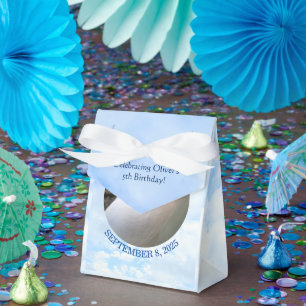 Cute Puppy Dog Photo Light Blue 5th Birthday Favour Box