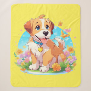 Cute Puppy Dog Sherpa Blanket