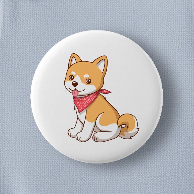 Cute Puppy Dog Shiba Inu 6 Cm Round Badge (Creator Uploaded)