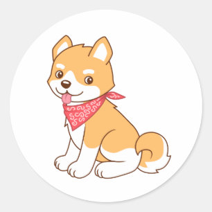 Cute Puppy Dog Shiba Inu Classic Round Sticker