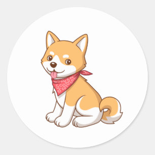 Cute Puppy Dog Shiba Inu Classic Round Sticker