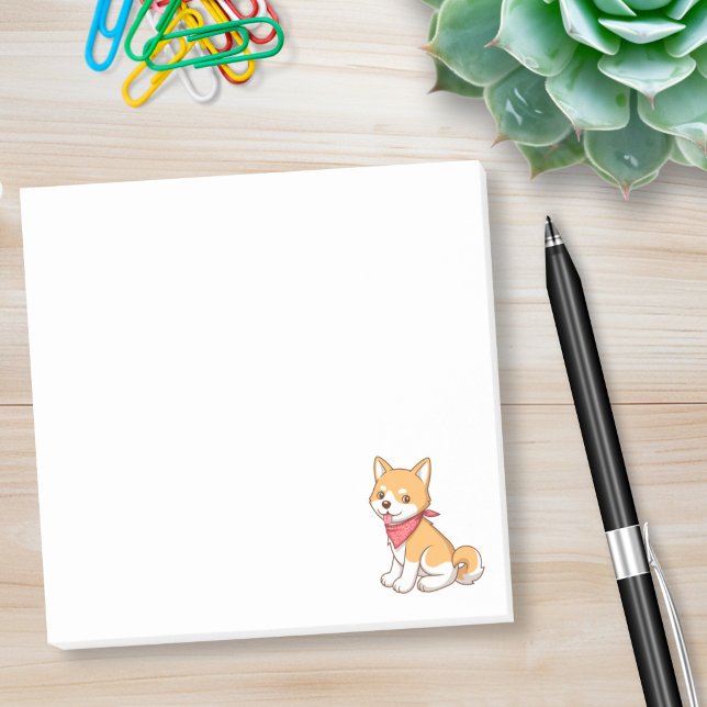 Cute Puppy Dog Shiba Inu Post-it Notes (Creator Uploaded)