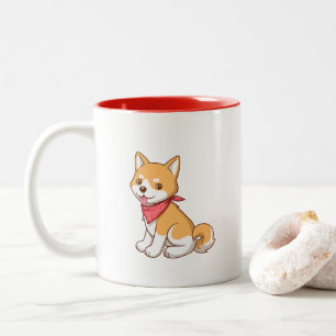 Cute Puppy Dog Shiba Inu Two-Tone Coffee Mug