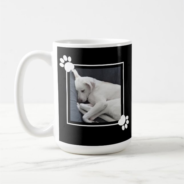 Cute Puppy Dog Single 1 Photo Name and Message     Coffee Mug (Left)